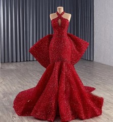 Customised Red Beaded Embroidered Evening Dresses Corset Corset Prom Dresses hot