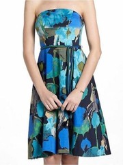 Anthropologie Vanessa Virginia Shadeflower Strapless Floral Dress Size M 8-10