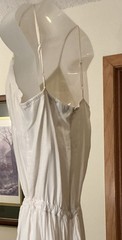 AList Wrapper 100% Cotton White Midi Ruffled Boho Romantic Fairy Sundress Sz 11