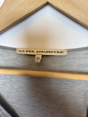 LA FEE MARABOUTEE Size UK 12 Grey Silk Mix Dress Boho Lagenlook V Neck Layered