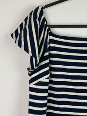 Lauren Ralph Lauren Size XL Navy Off White Striped Dress Nautical Coastal Preppy