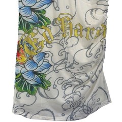 Ed Hardy Koi Fish Mesh Ruched Mini Dress M NWT Tattoo Y2K Bodycon