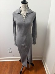 Lark + Grey Ribbed Knit Maxi Dress Women&rsquo;s M Gray Viscose Blend RN143003 RD3734M
