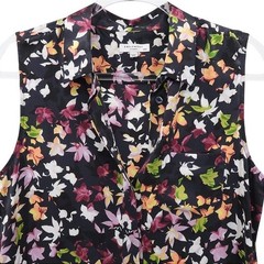 Equipment Tira Silk Floral Sleeveless Shift Midi Collar Lightweight Dress Size M