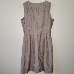 Willi Smith Sleeveless A-line Brown Dress Size 8 Women Business Linen Blend