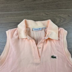 Lacoste Womens Peach Orange Sleeveless Pique Polo Dress EF5479 Size 38 US M