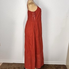 Time & Thru Brick Pockets Maxi Dress Womens Size S Casual Pull Over Strapy New