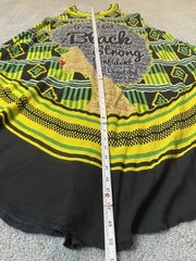NF Graphic Shift Dress Women’s Free Size Black Yellow Rounded Hem Beach Resort