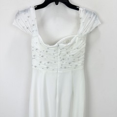 Lulus Immensely Charming White Mesh Pearl Bustier Maxi Dress Wedding Small NWT