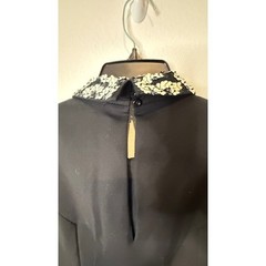 Kate Spade Black Floral Sequin Collar Sleeveless Dress Size 6 Mini Shift