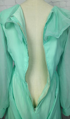 Vintage 60&rsquo;s 70&rsquo;s Maxi Dress Ruffle Waist Tie Prom Wedding Guest Formal MOD S