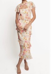 NWOT Petal and pup Leila Maxi Dress Floral Peony’s Print Ruffle Size 2