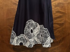 Anne Klein Sleeveless Border Print Midi Dress Womens 10 Navy & White A-Line NWT