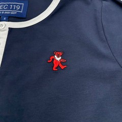 Grateful Dead Womens Navy Henley Dress By SEC.119 With Dancing Bear Logo Size S