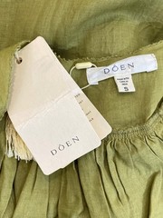 Doen Women&rsquo;s Ruffle Solid Penelope Verbena Ramie Long Midi Maxi Gown Dress S