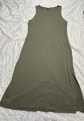Pure Jill J.Jill Sleeveless Dress Size Large Green Comfy Midi with Pockets!