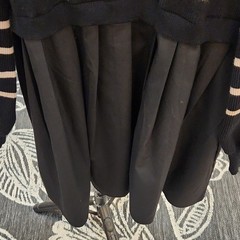 Source Unknown Black and Pink Striped Mini Dress Size L-XL P2P 22