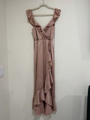 Show Me Your Mumu Samantha Ruffle Wrap Dress, Champagne Rose Gold, Small