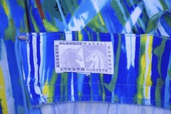 Alberto Makali Spaghetti Strap Watercolor Abstract Mini Dress Size 8 Y2K USA