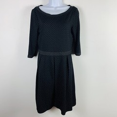 Max Studio Dress sz M Black White Polka Dot Modern Classic City Chic Minimalist