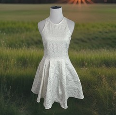 PARKER Dress Sz S White Textured Geometric Embroidered Cutout MSRP $265 NWT