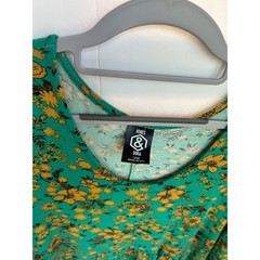Agnes & Dora Floral Maxi Dress Womens Large Green Yellow Excellent Boho Tiered