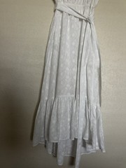 Lucky Brand Dress Maxi White S 💯% Cotton Reese Flutter Sleeve Embroidered