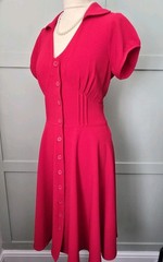 Vintage 1940s 1950s Twinwood Style Red Tea Party Swing Dress Size 10 Joe Browns