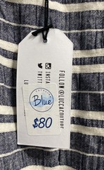 Lucca Couture Women&rsquo;s Blue White Striped Linen Blend Maxi Dress NWT Sz S