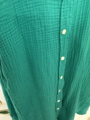Universal Thread Women&rsquo;s Shirt Dress Green Solid Cotton Button Front Pockets L