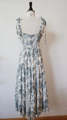 New Anthro Midi Dress New Size Small Sage Toile Coquette Garden Bow Wedding