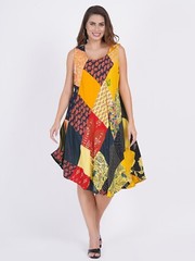 Women Casual Printed Multi Patchwork Short Umbrella Dress Wholesale Mix lot 10pc