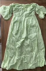 All About May Dress Women’s Size 10 Lime Green Maxi Sheath A-Line Puff Sleeve