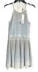 Parker Womans Basket Weave Knit Dress Sz M Fit & Flare Luxury Party Fun Flirty