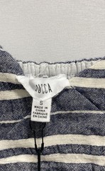 Lucca Couture Women&rsquo;s Blue White Striped Linen Blend Maxi Dress NWT Sz S