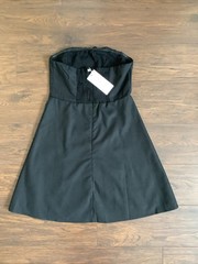 Billy J Mini Cotton Linen Dress Womens 8 Black NWT