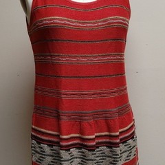 Peruvian Connection Cotton Knit Sleeveless Dress in Rust