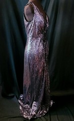 NWT Sz 12 Midnight Plum Sequined V-Neck Evening Gown