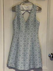 Oasis Sleeveless patterned Dress. V-Neckline and Keyhole back detail.