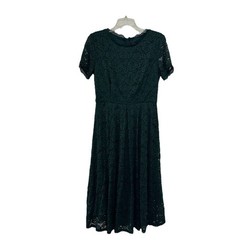 Dress Tells Green Lined Lace Fit Flare Dress Womens Large Short Sleeve