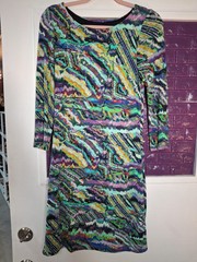 Cluny Dress Abstract Tye Dye Print Multi Color Size 6