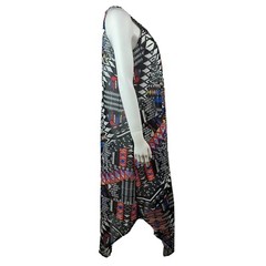 NY COLLECTION Multicolored Beaded Neckline Sleeveless Sheer Lined Dress Size M
