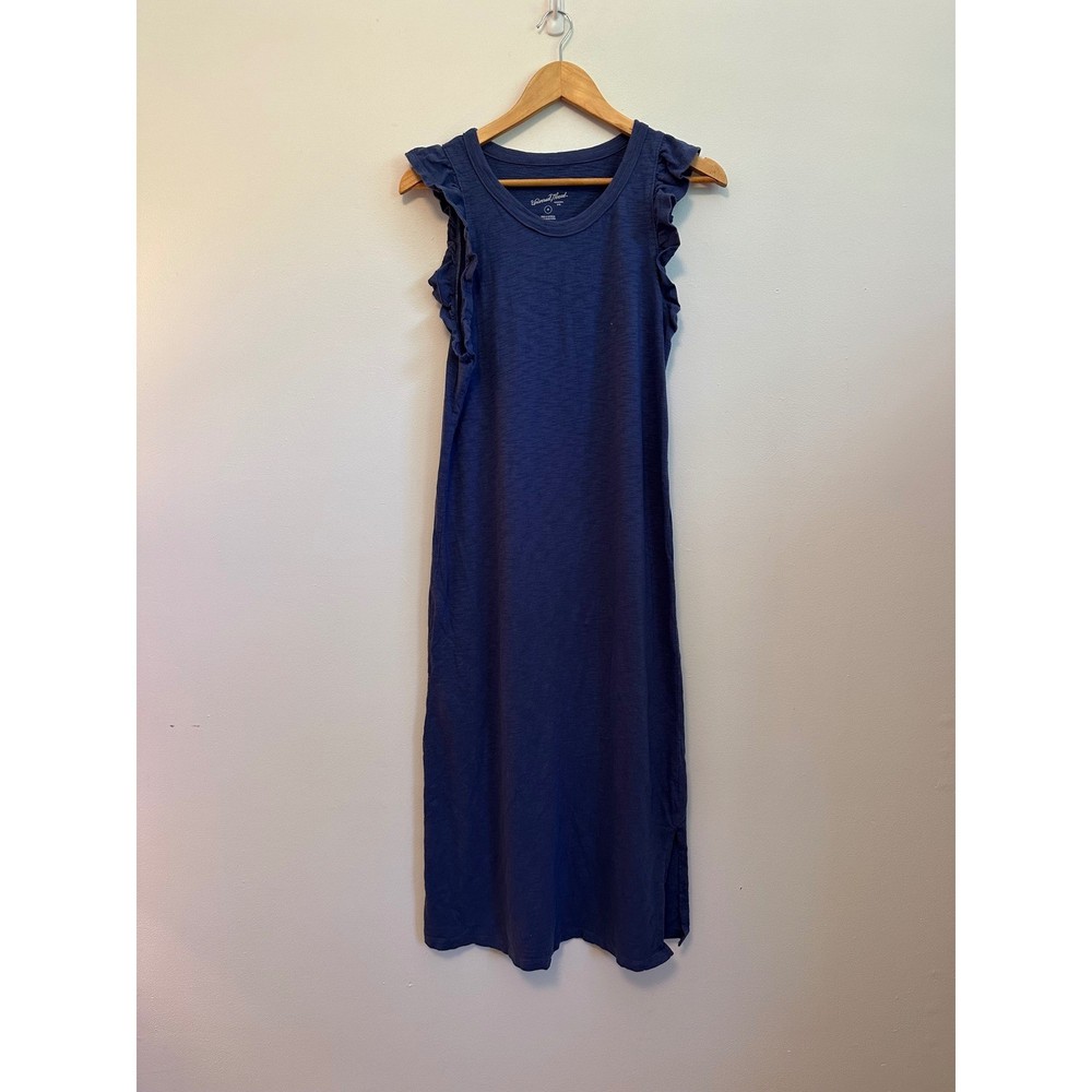 Thread & Supply Cotton Ruffle Sleeve Midi Dress in Purple | Size Medium