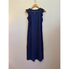 Thread & Supply Cotton Ruffle Sleeve Midi Dress in Purple | Size Medium