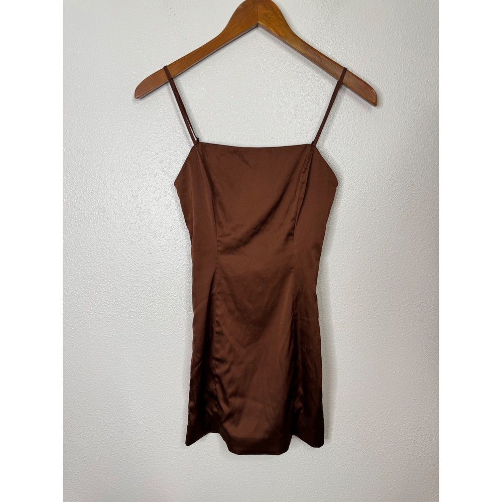 Sunday Best Brown Satin Mini Slip Dress Size 00