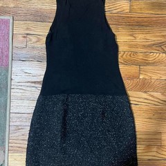 Faux Leather Tweed Dress