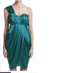Roksanda Ilincic Whistles Size 12 One Shoulder Grecian Teal Silk Dress £325 New