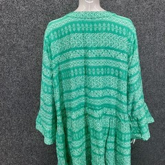 Destination 365 Womens Allover Printed Everyday Split Neck Dress 3X Plus Size