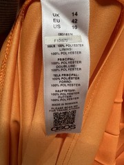 ASOS Orange Solid V-Neck Pleated Ruffle Lined Short Zip Dress 10