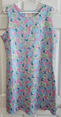 Alvin&rsquo;s Island XL Sundress Turtles Pineapples Pink Blue Green Tropical Beachy